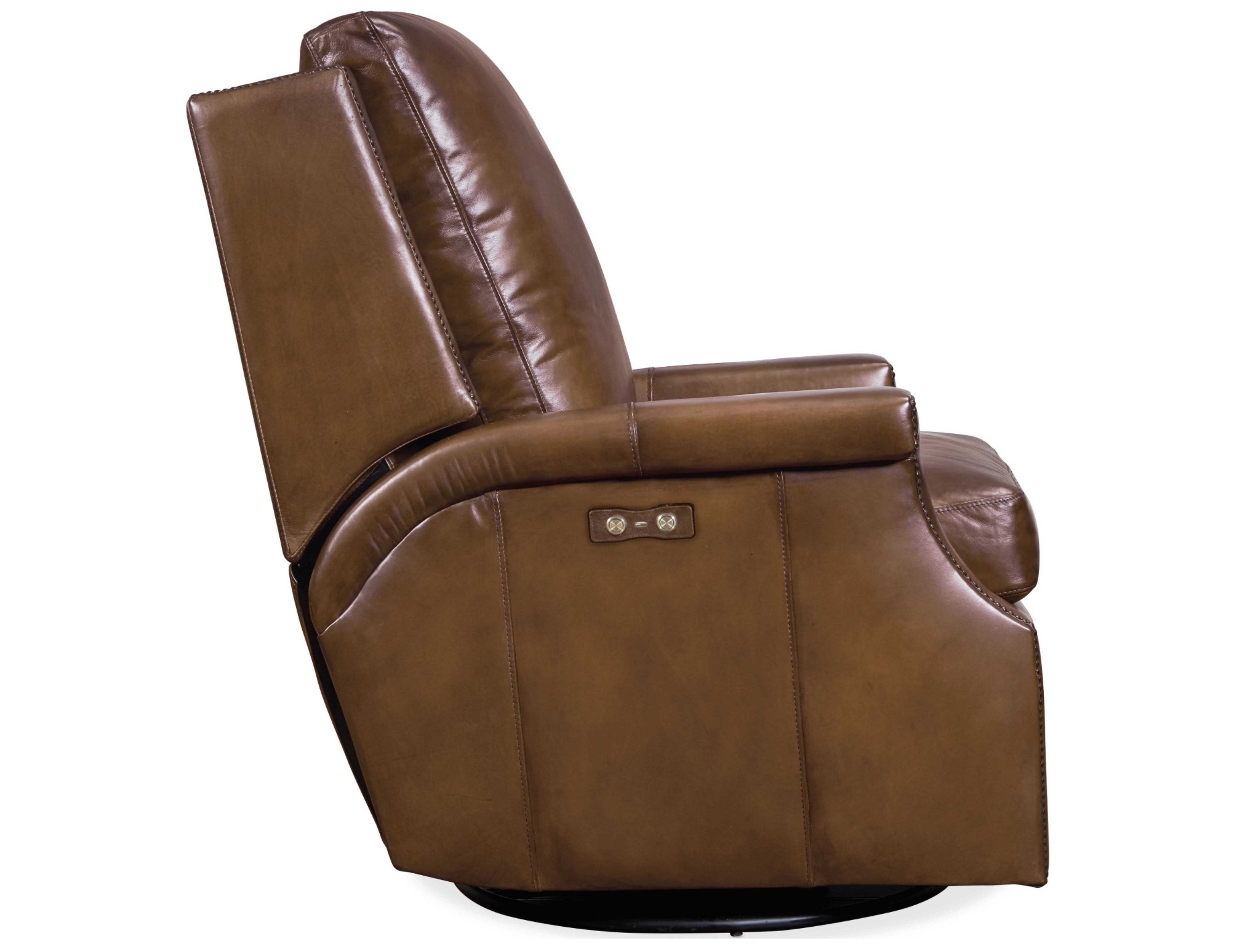 ELECTRIC RECLINER SET! These swivel rock & recliner $2300 EACH- must be plugged in and these include a USBC port to charge your phone! Covered in brown leather! - Image 8