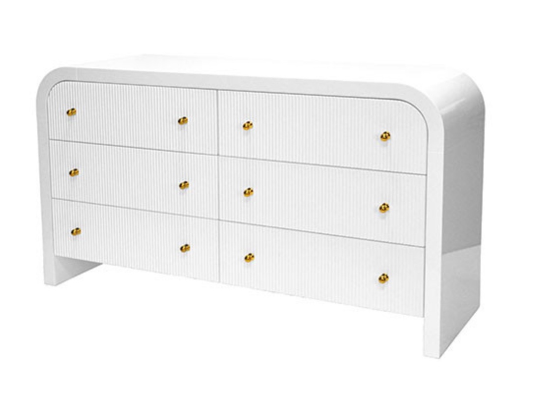 VALENTINA WH 6 drawer dresser with gold hardware - Image 4