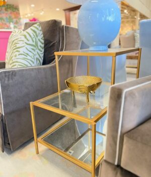 Hanna Gold Leaf Side Two Tier Side Table