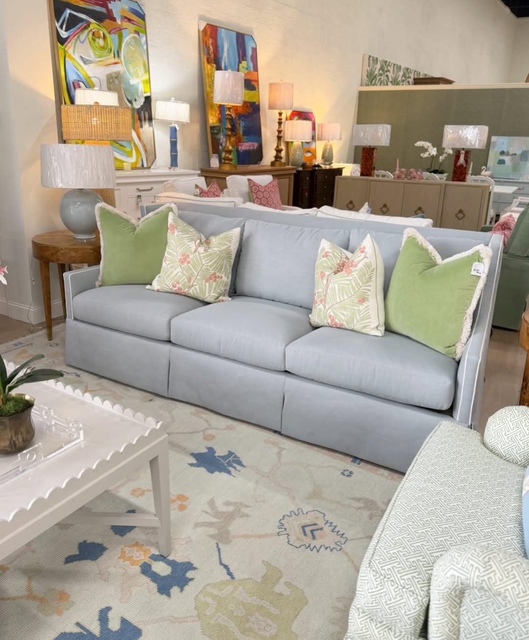 Massoud Grier sofa covered in InsideOut performance fabric rollo shadow - Image 4