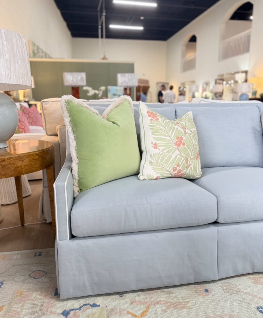 Massoud Grier sofa covered in InsideOut performance fabric rollo shadow - Image 3