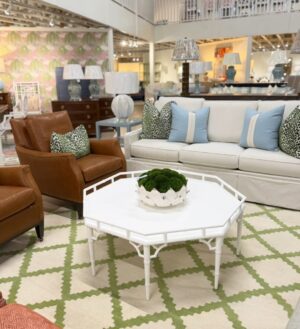 True white thrumpance bamboo coffee table