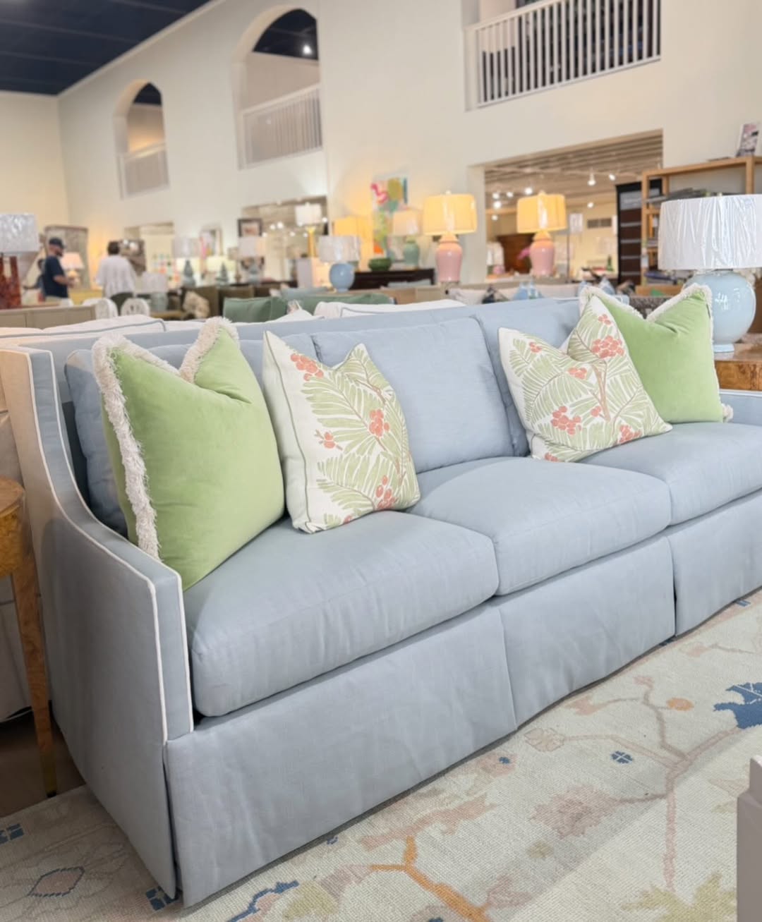 Massoud Grier sofa covered in InsideOut performance fabric rollo shadow - Image 2