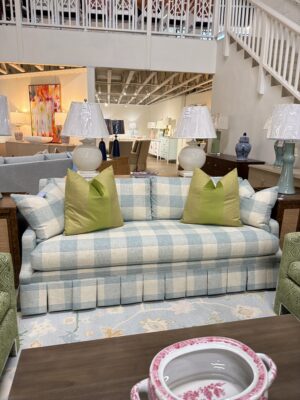 CRLAINE abingdon sofa covered in fabric check please mist. These are spot clean only!