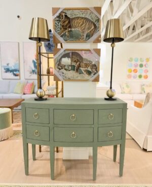 Green Seville linen wrapped server