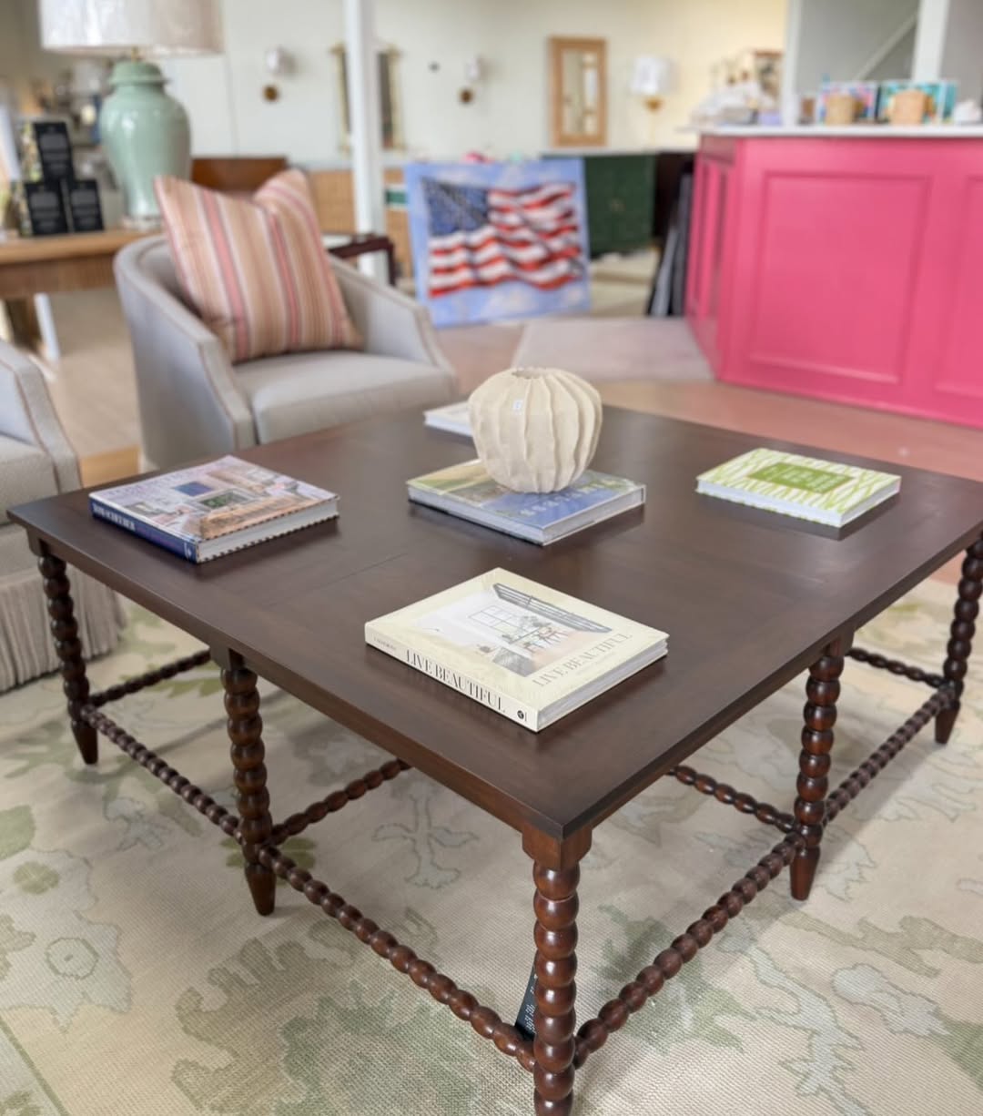 Large Spindle TKB brown coffee table! - Image 3