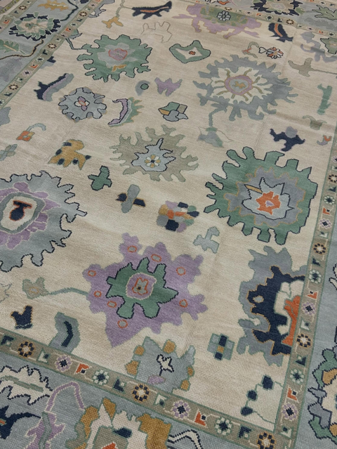 9 x 12 Turkish Rug (Navy, purple, teal) - Image 3