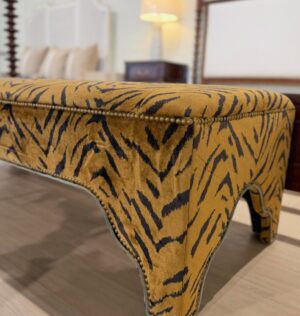 Kai long bench covered in nimba tortise with Soco welt!