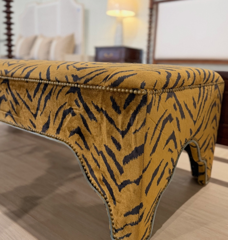 Kai long bench covered in nimba tortise with Soco welt! - Image 2