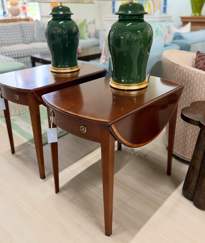 Vintage | professionally refinished drop leaf side tables - Image 3