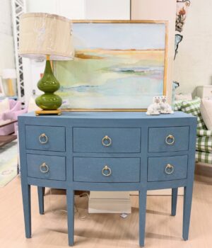 Blue Seville linen wrapped server