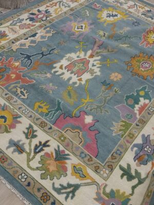 8 x 10 Handmade Turkish Oushak Rug | colorful