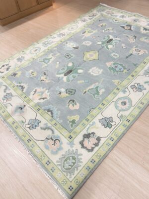 6x9 Turkish Rug | Fun greens and blues