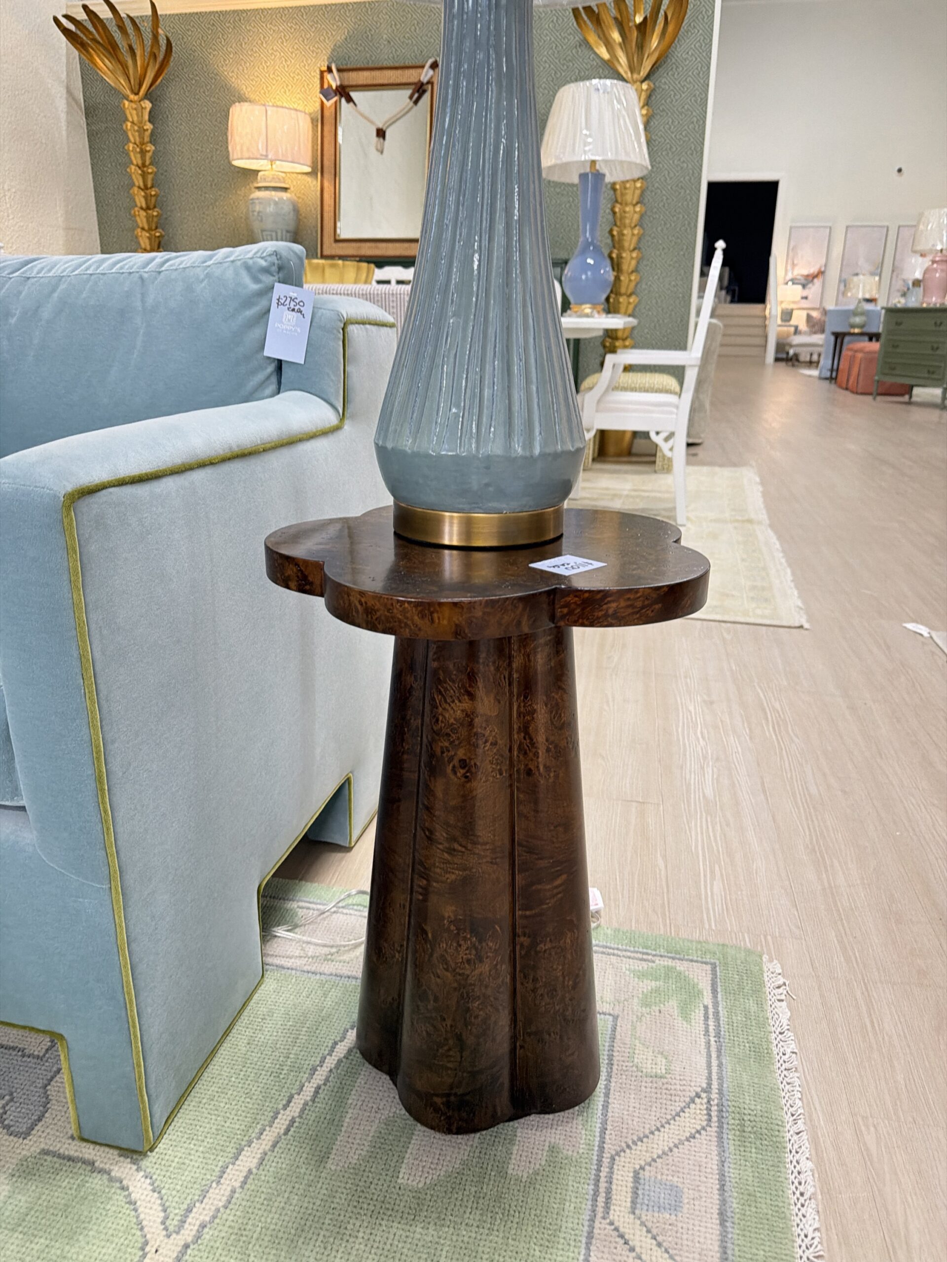 Tuscan brown Burl Callie clover Accent Table
