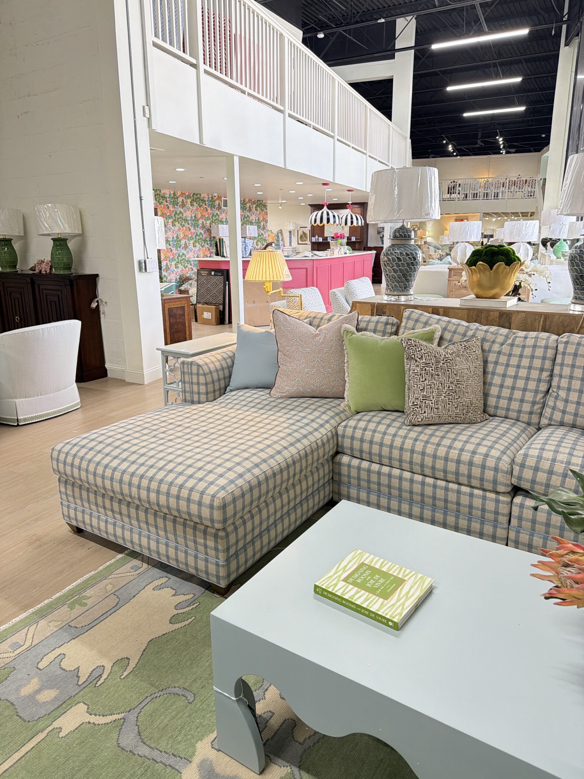 Wesley Hall 3 piece sectional covered in hyacinth azure and velvet welt! - Image 4