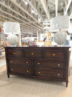 Vienna TKB 7 drawer dresser with gold hardware