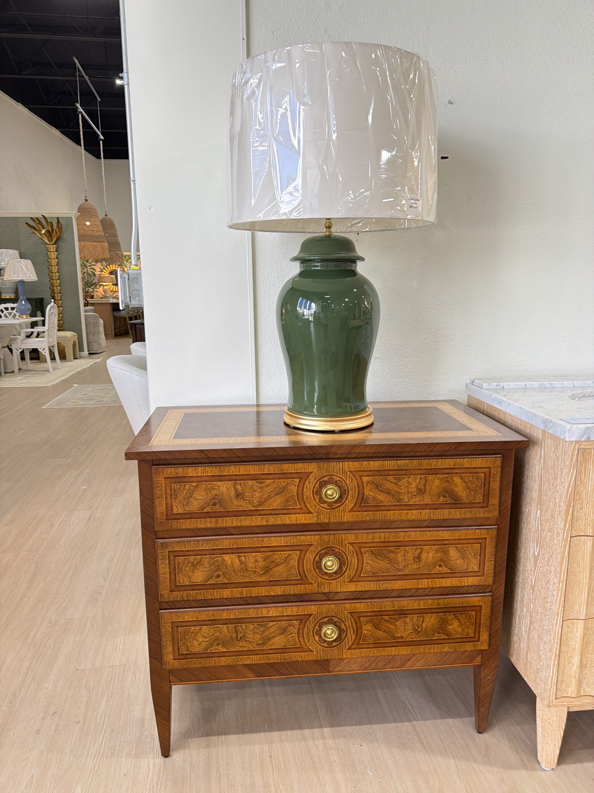 SINGLE MINI Beizer chest | 3 drawer storage | gold hardware | Discounted for small scratches - feathered oak wood & soft close drawers