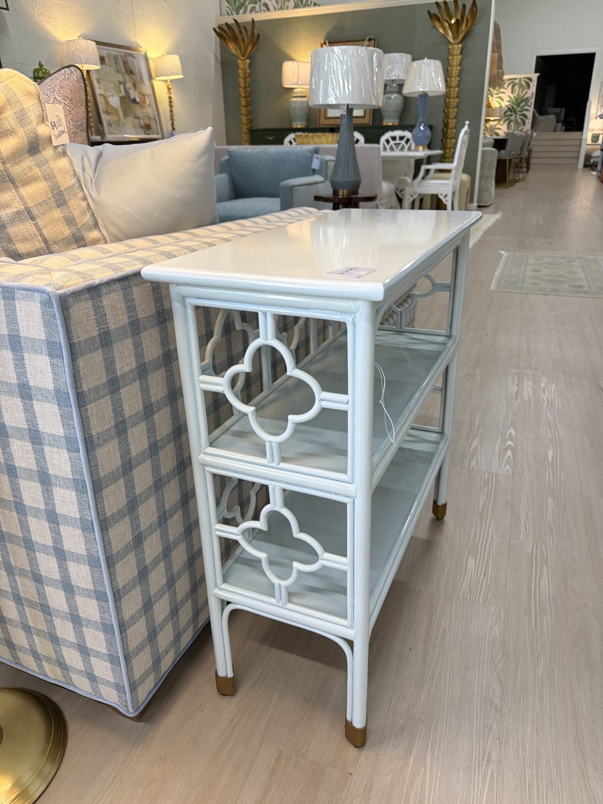 Blue clover, open lacquer side table! $1200 each - Image 2