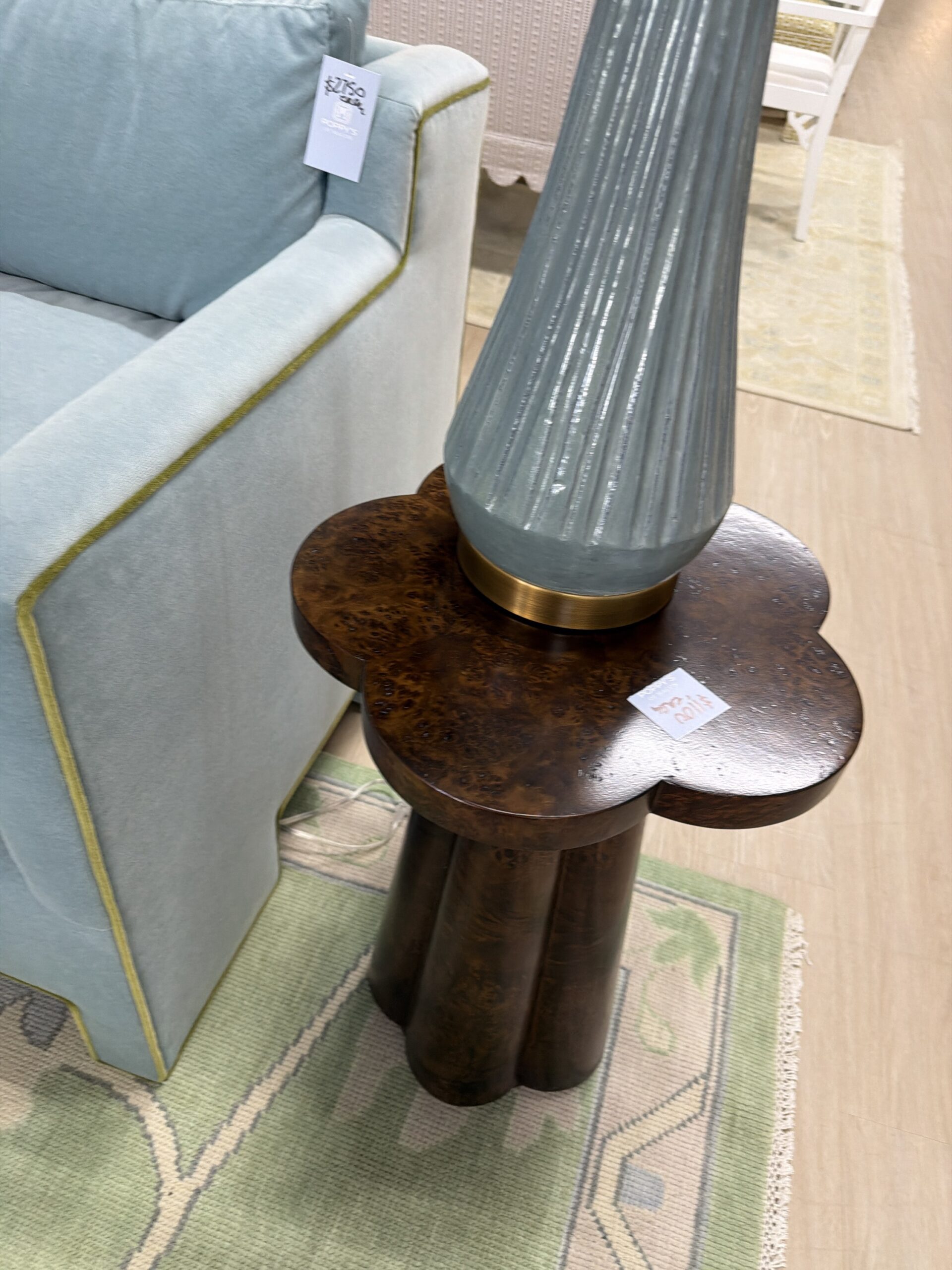Tuscan brown Burl Callie clover Accent Table - Image 3