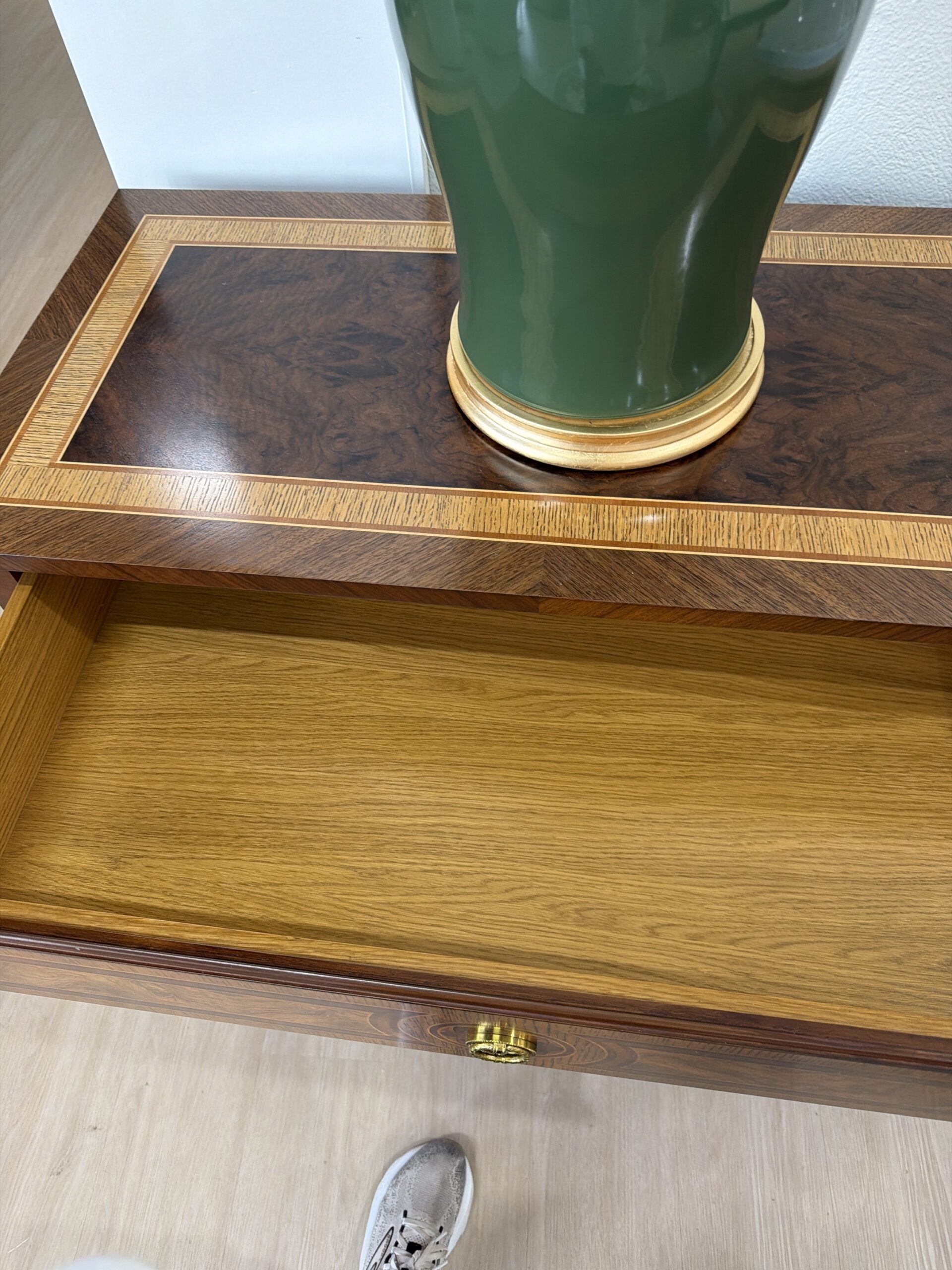 SINGLE MINI Beizer chest | 3 drawer storage | gold hardware | Discounted for small scratches - feathered oak wood & soft close drawers - Image 3