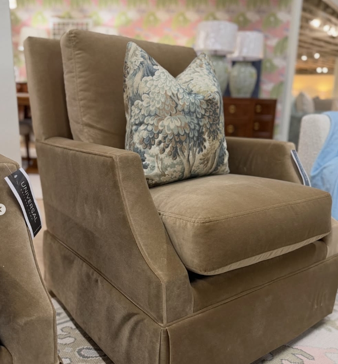 Jocelyn swivel glider set covered in performance coco nib! - Image 4