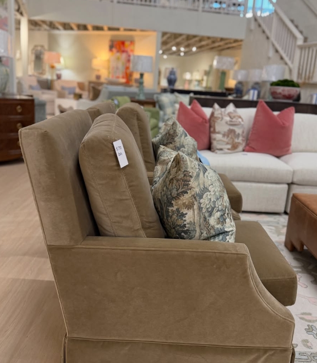 Jocelyn swivel glider set covered in performance coco nib! - Image 3