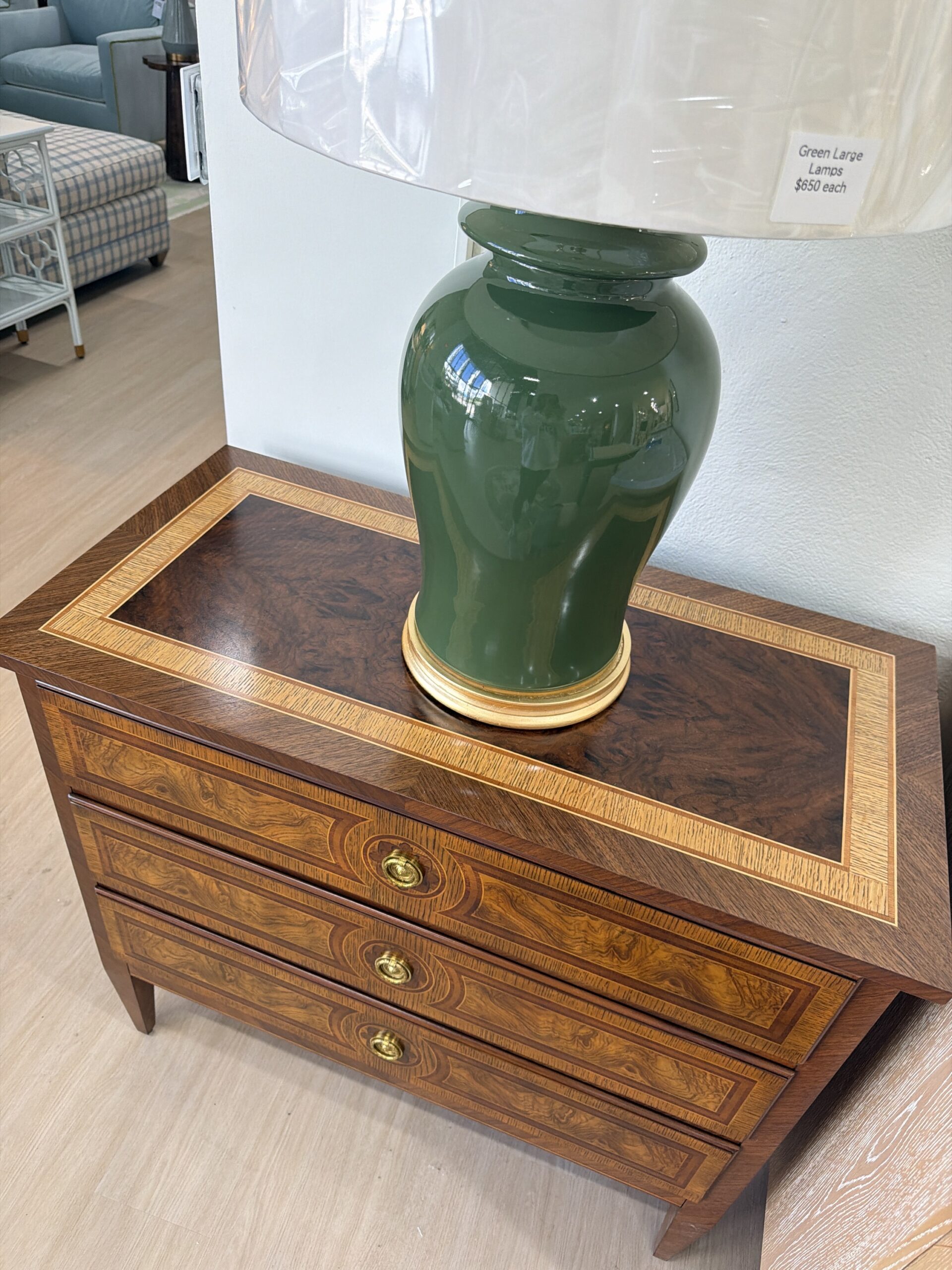 SINGLE MINI Beizer chest | 3 drawer storage | gold hardware | Discounted for small scratches - feathered oak wood & soft close drawers - Image 2