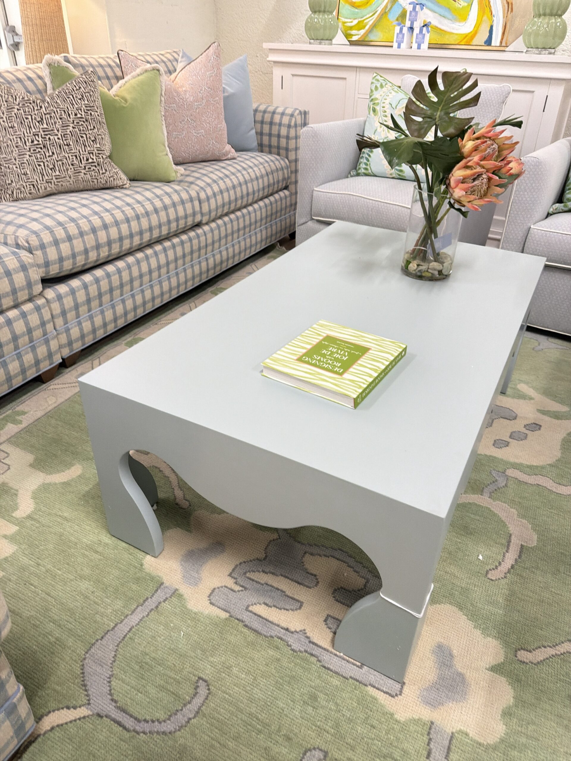 Chloe Wavy Coffee Table | Frosted Blue - Image 2