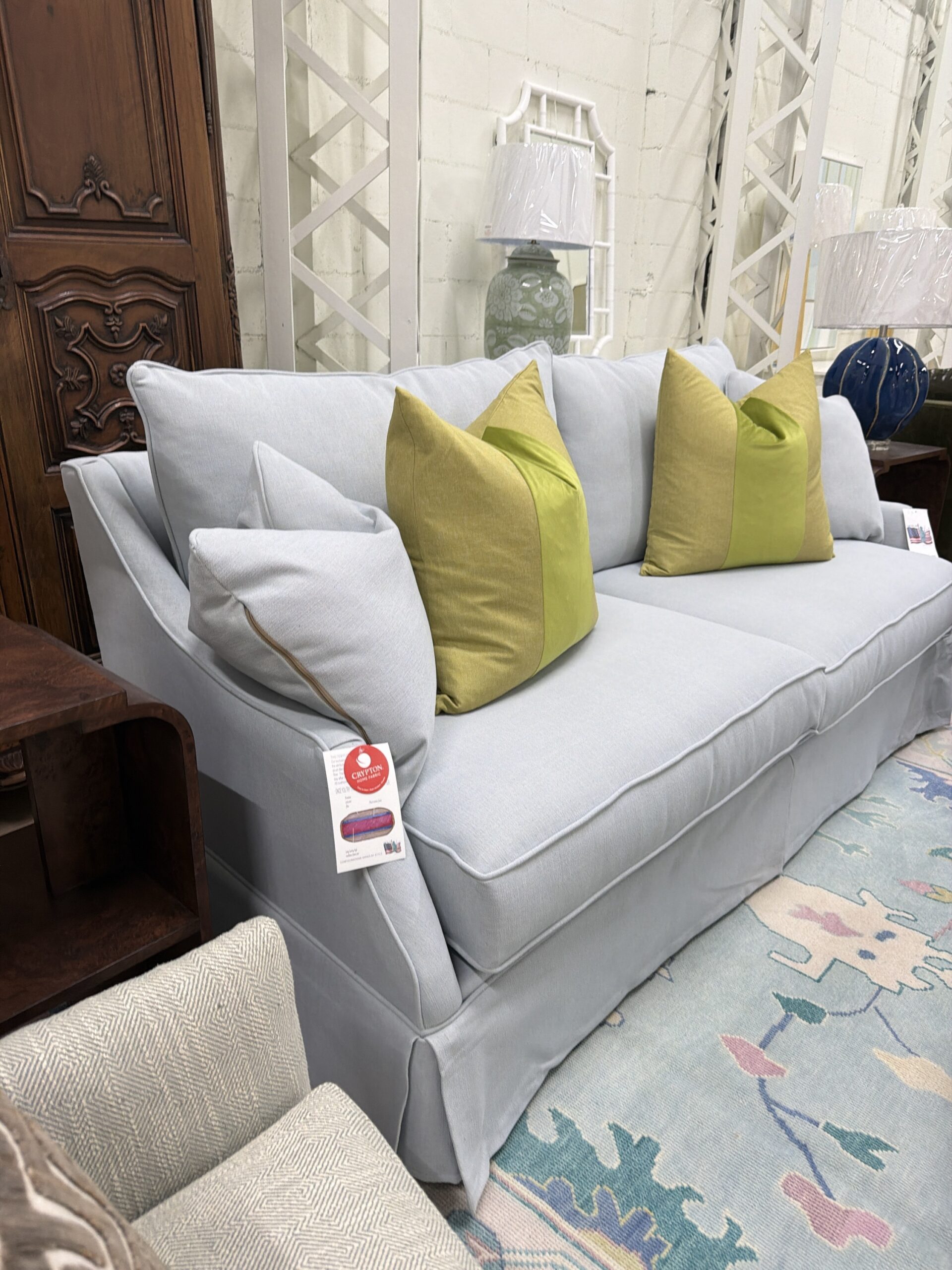 AC 2 over 2 sofa covered in performance fabric crypton nomad Oxford - Image 5