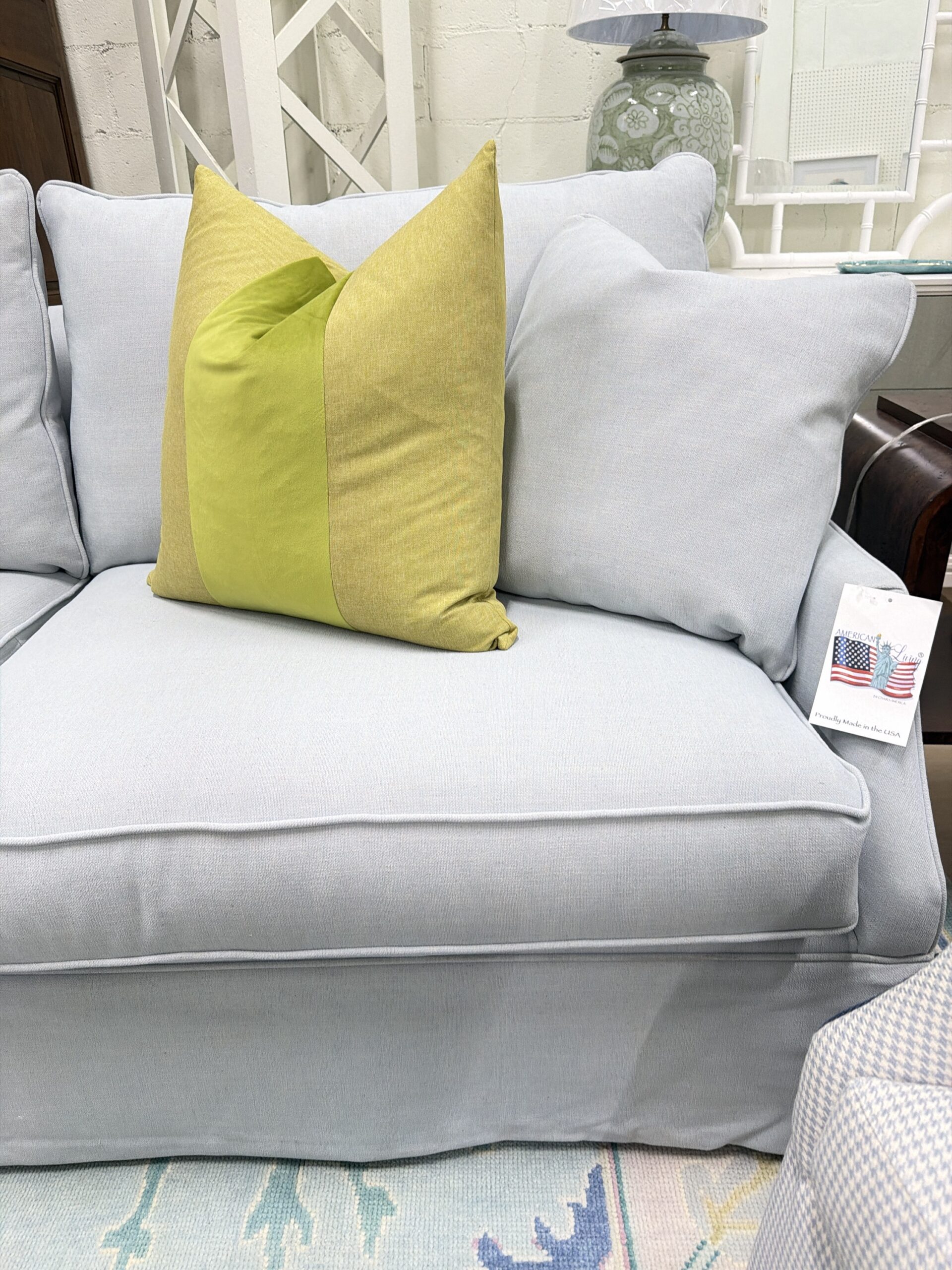 AC 2 over 2 sofa covered in performance fabric crypton nomad Oxford - Image 4