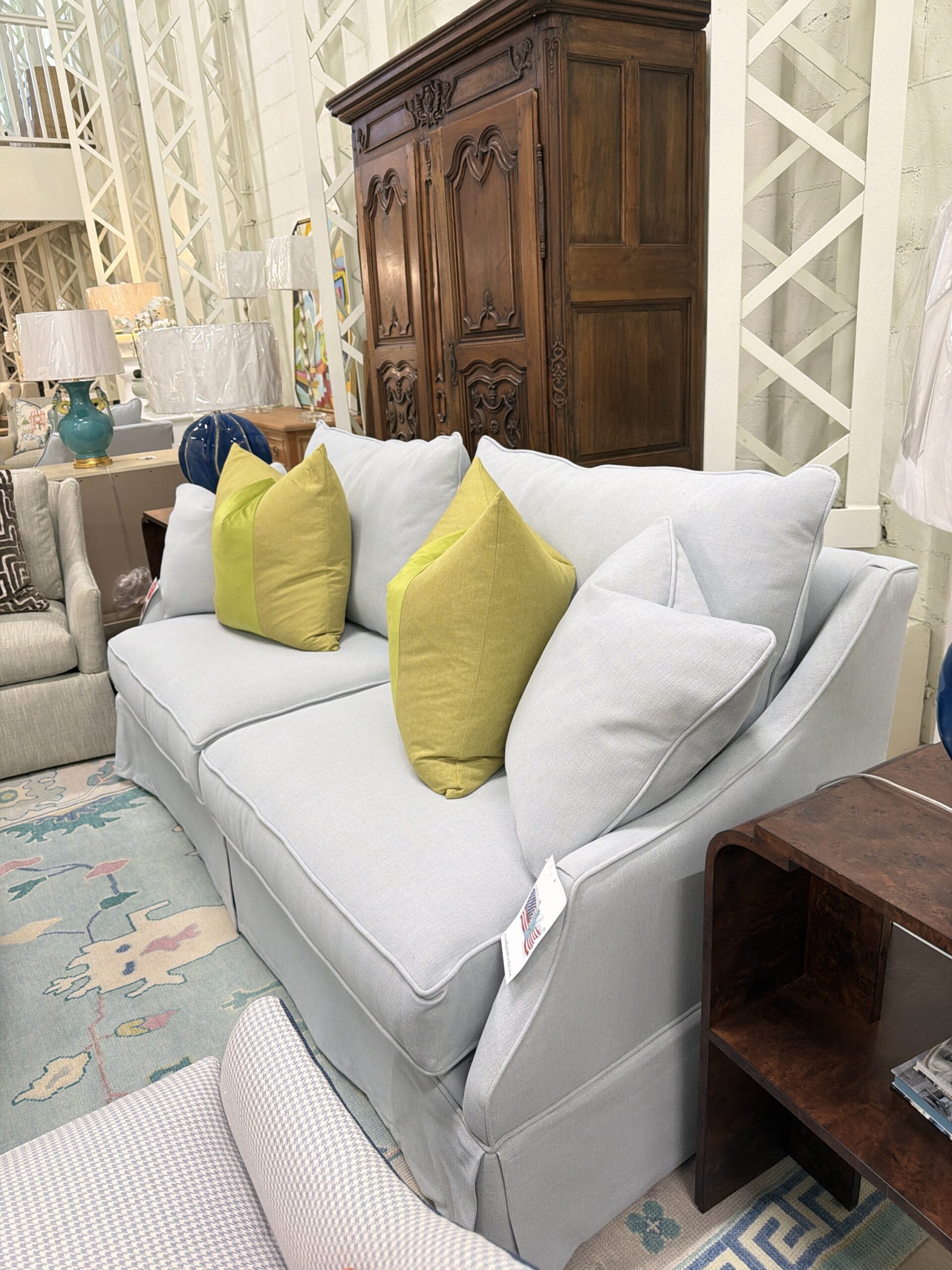 AC 2 over 2 sofa covered in performance fabric crypton nomad Oxford - Image 2