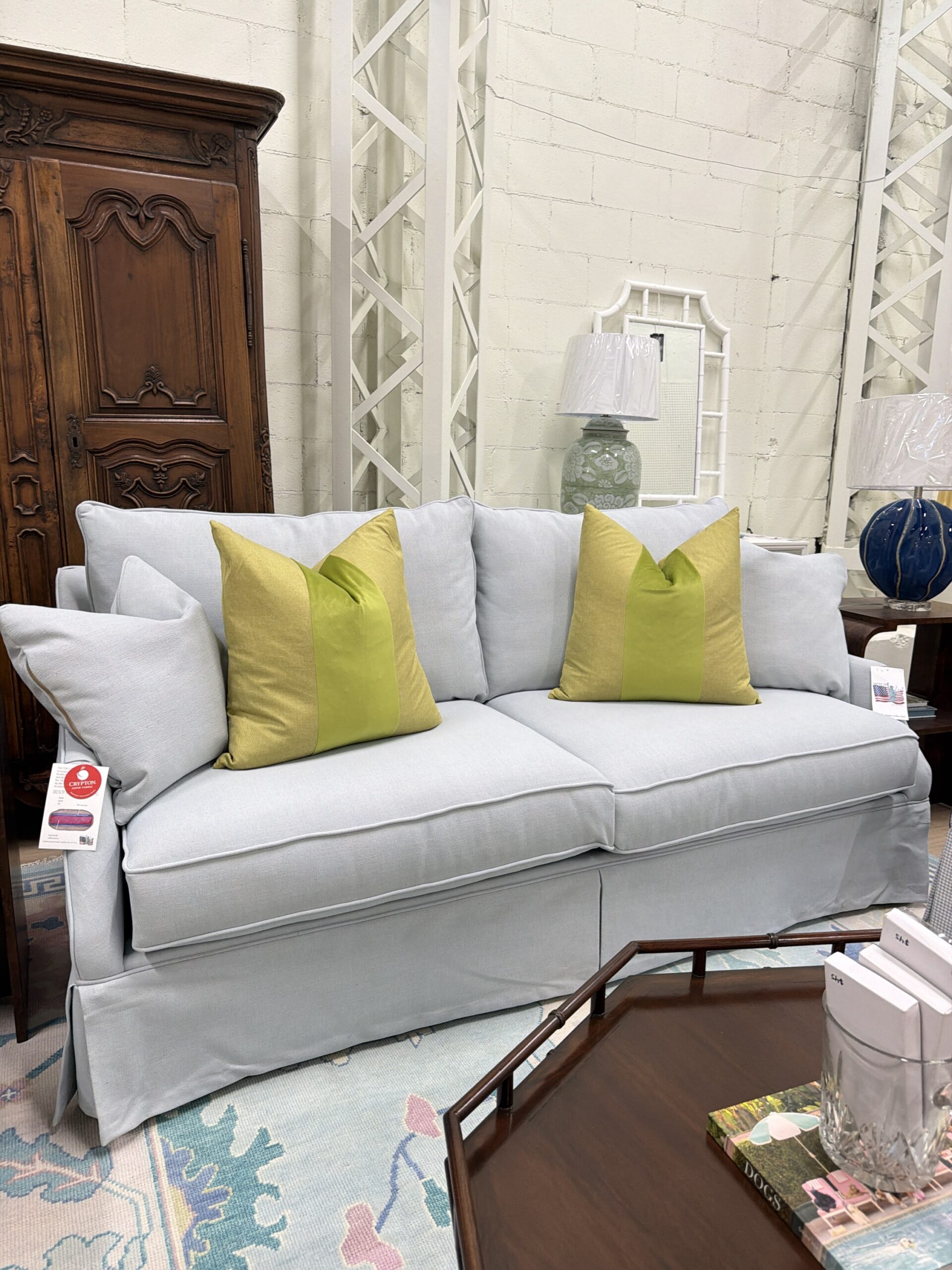 AC 2 over 2 sofa covered in performance fabric crypton nomad Oxford - Image 7