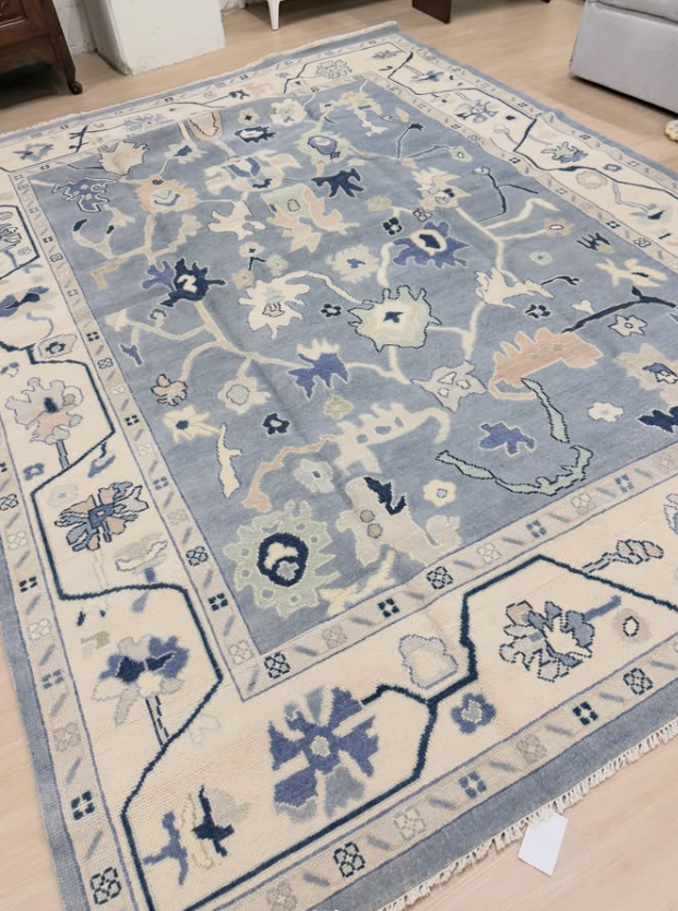 NEW | 9 x 12 Blue Decorative Turkish Rug - Image 2