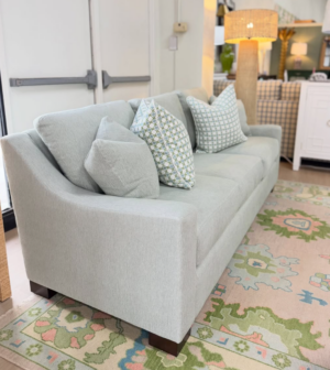 NEW | Crystal sofa covered in Queen bey celadon performance fabric