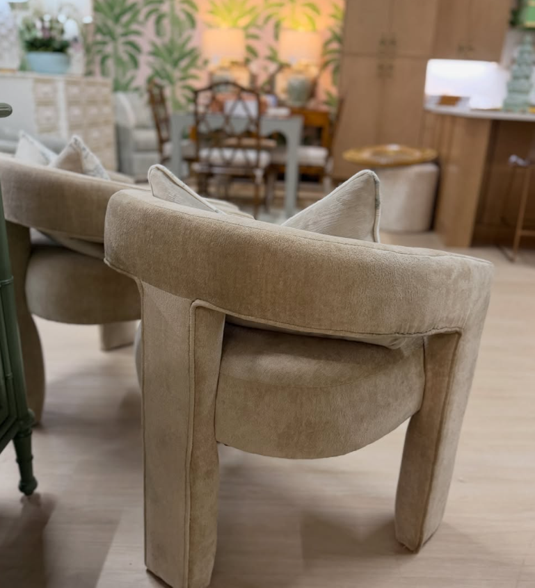 Champagne upholstered accent game chair - Image 2