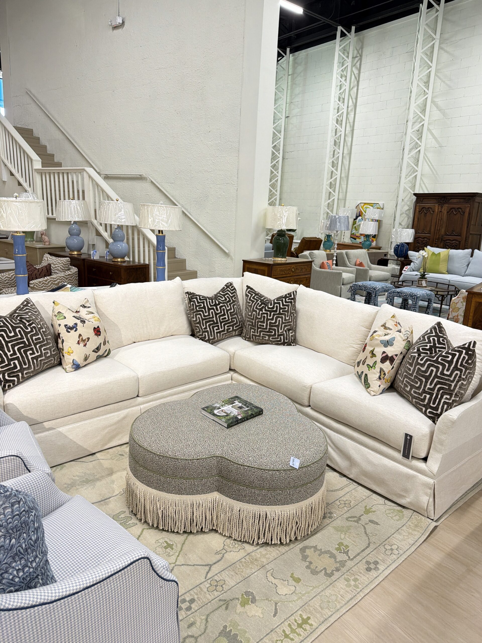 Universal Furniture sectional covered in performance fabric nomad snow - Image 5