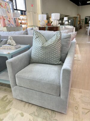 NEW | cotzwald swivel chair set covered in performance fabric Ledgends Sky- priced as a set