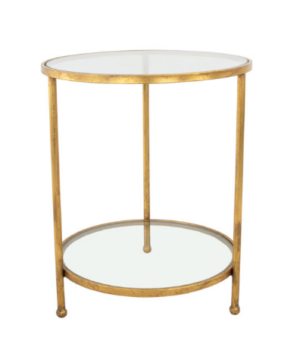 Tri-Legged Gold Round Side Table