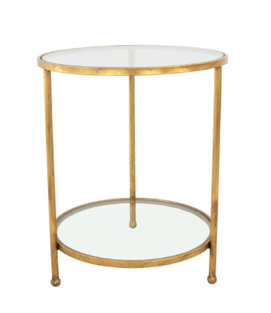 Tri-Legged Gold Round Side Table
