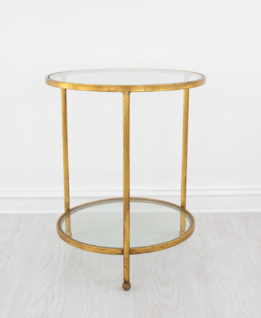 Tri-Legged Gold Round Side Table - Image 2