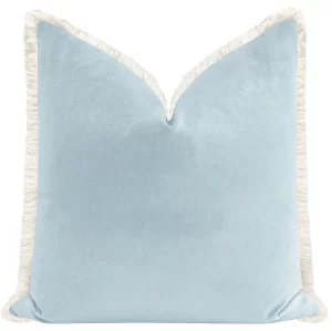 Soft Blue + Fringe Pillow