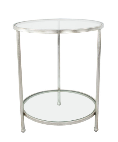Tri-Legged Silver Round Side Table