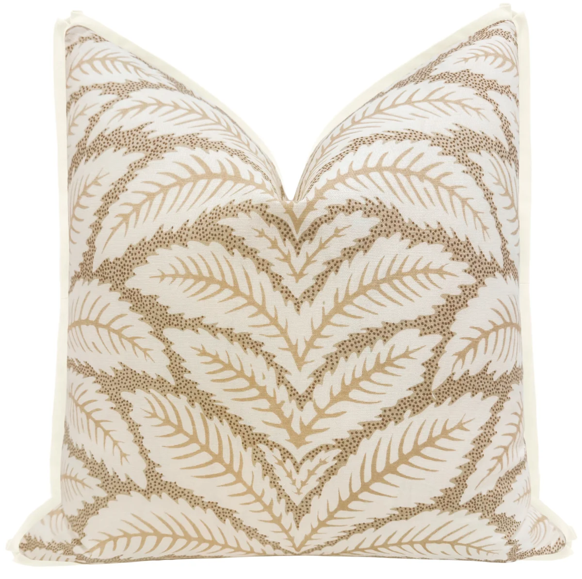 Linen Print Beige Pillow