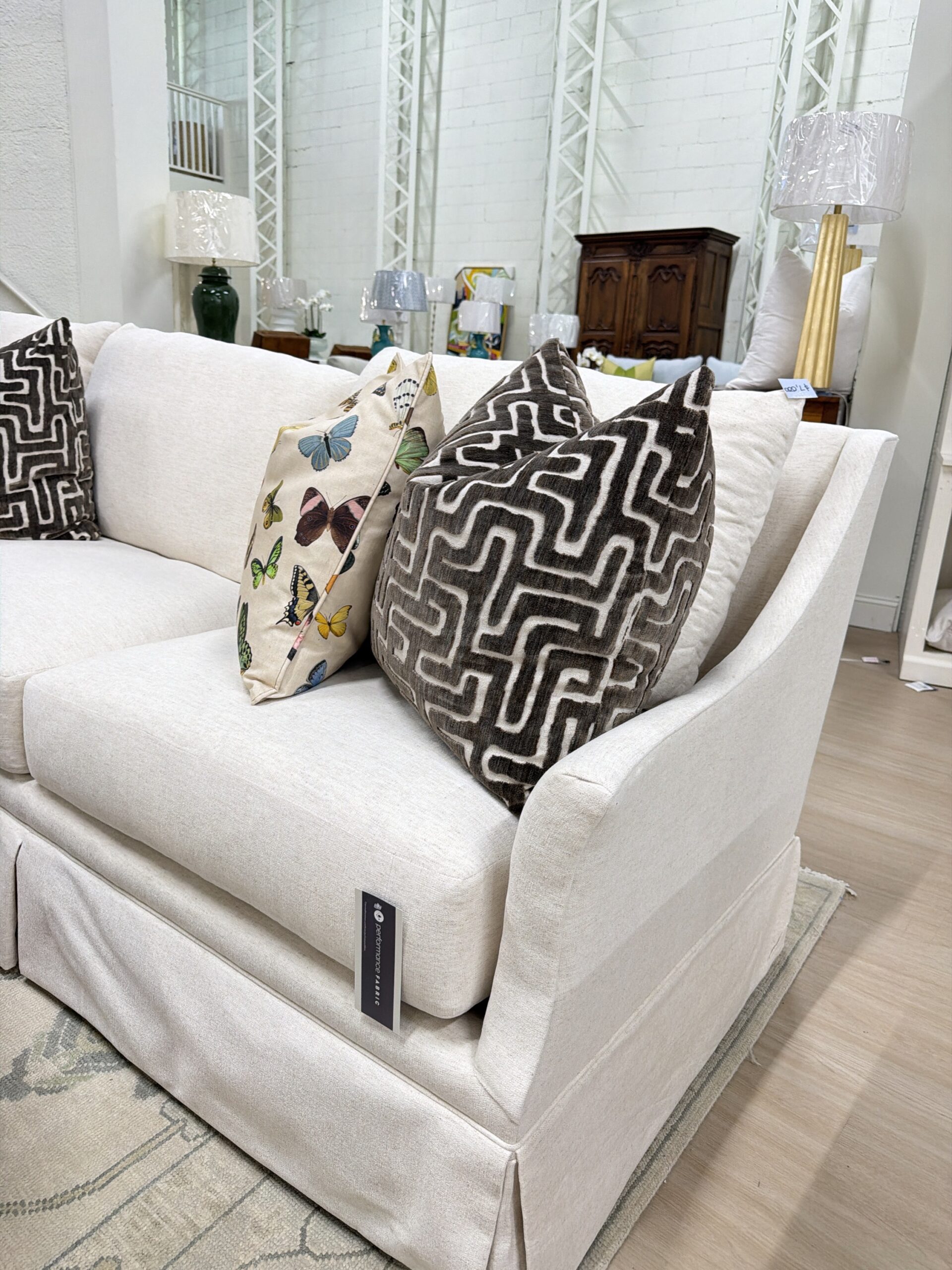 Universal Furniture sectional covered in performance fabric nomad snow - Image 4