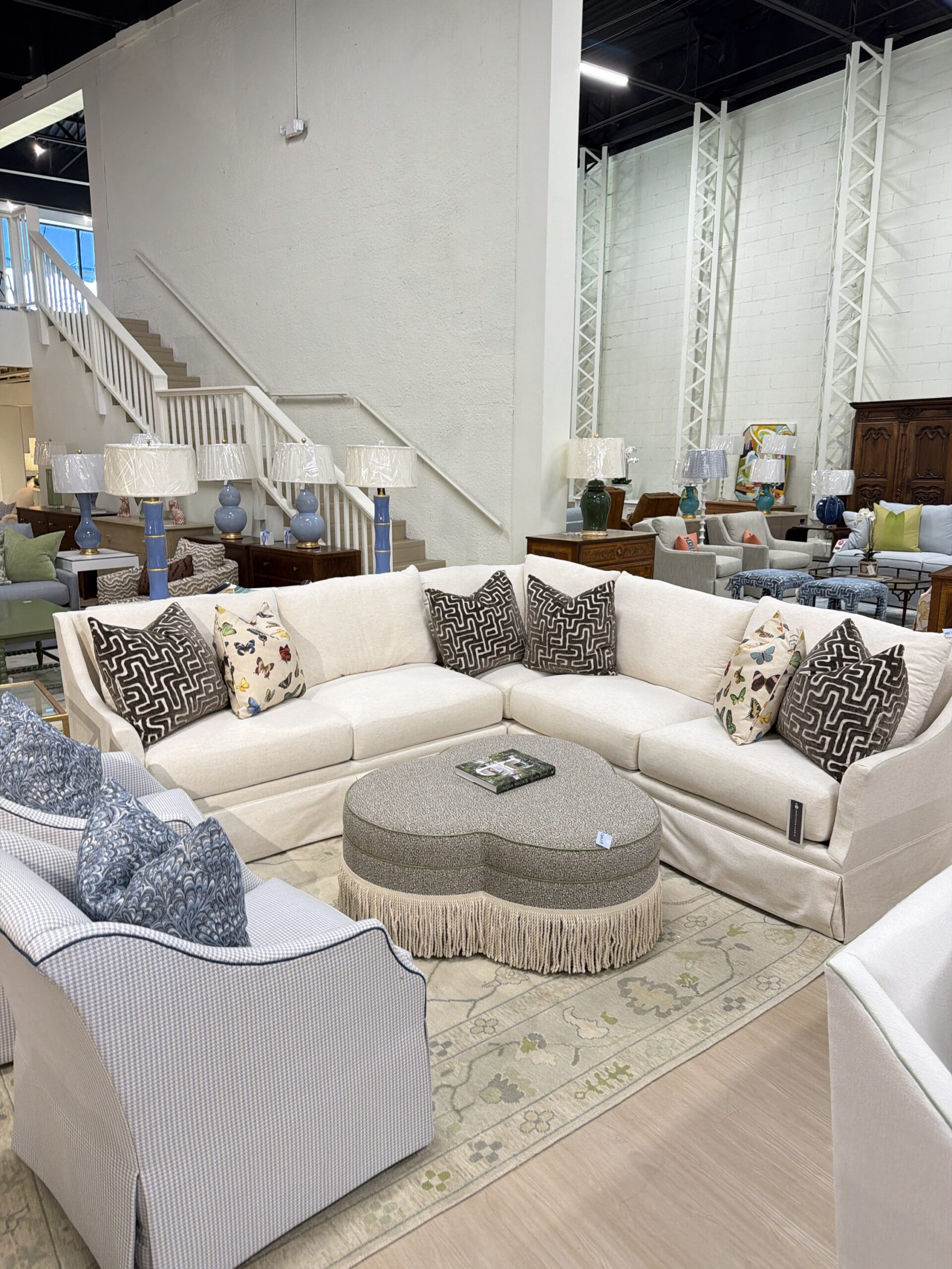 Universal Furniture sectional covered in performance fabric nomad snow