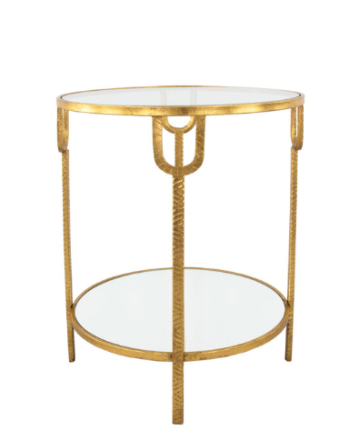 Gold Round Side Table with Garnishings - Image 2
