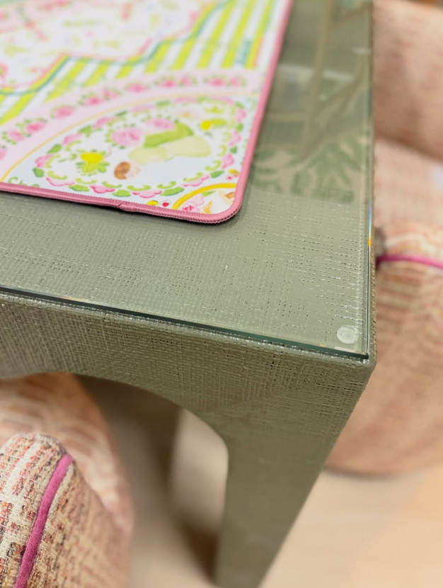 NEW | Naomi forest green Game table with glass top - Image 2