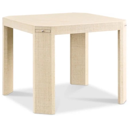 Pax game table table in a natural rattan grass cloth finish - Image 4