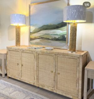 Four-door rattan cabinet