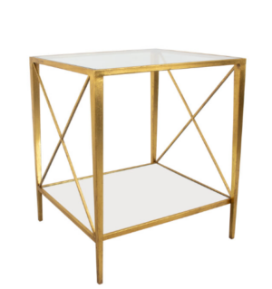 Gold X Square Side Table